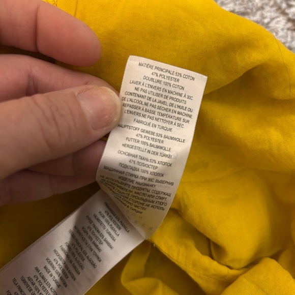 Ted Baker London Yellow Lace Shirtdress Collared Mini Size 0 - Picture 6 of 8